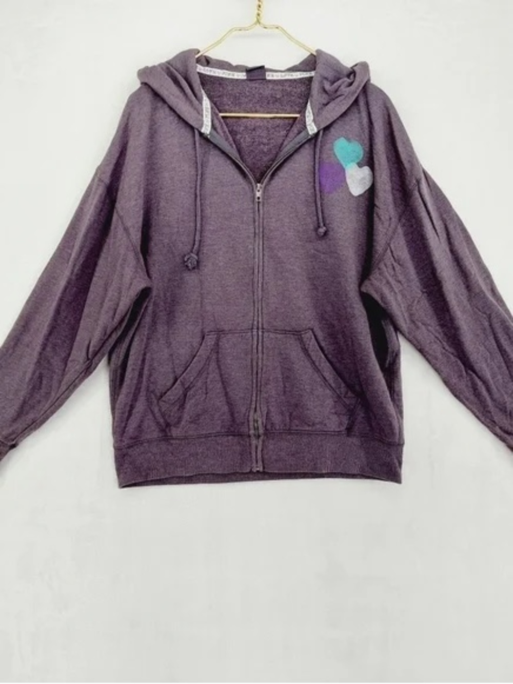 PINK Victoria's Secret Brown Fabric Tag with Blue Logo